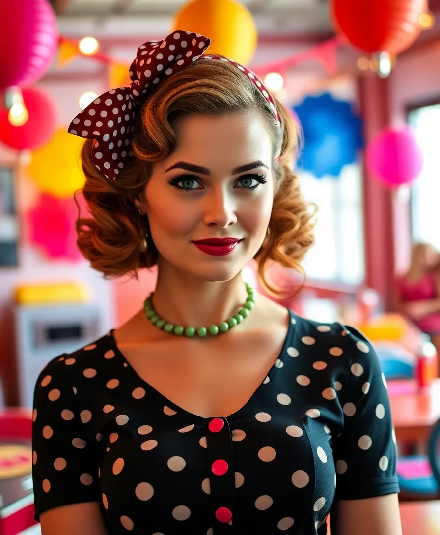 21 Headband Hairstyles Updo You'll Be Obsessed With - 6. Retro Victory Rolls with a Polka Dot Headband