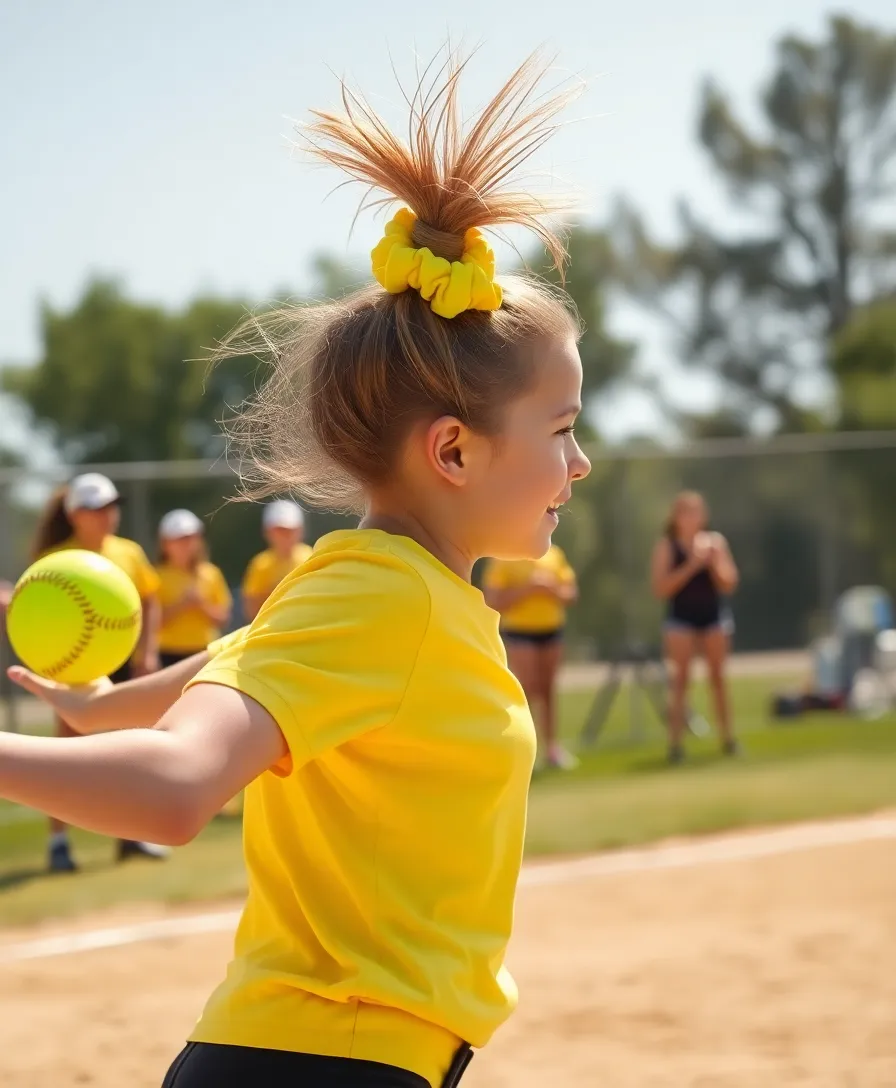 21 Amazing Cute Softball Hairstyles Ideas You Need to See - 3. High Ponytail with Scrunchie