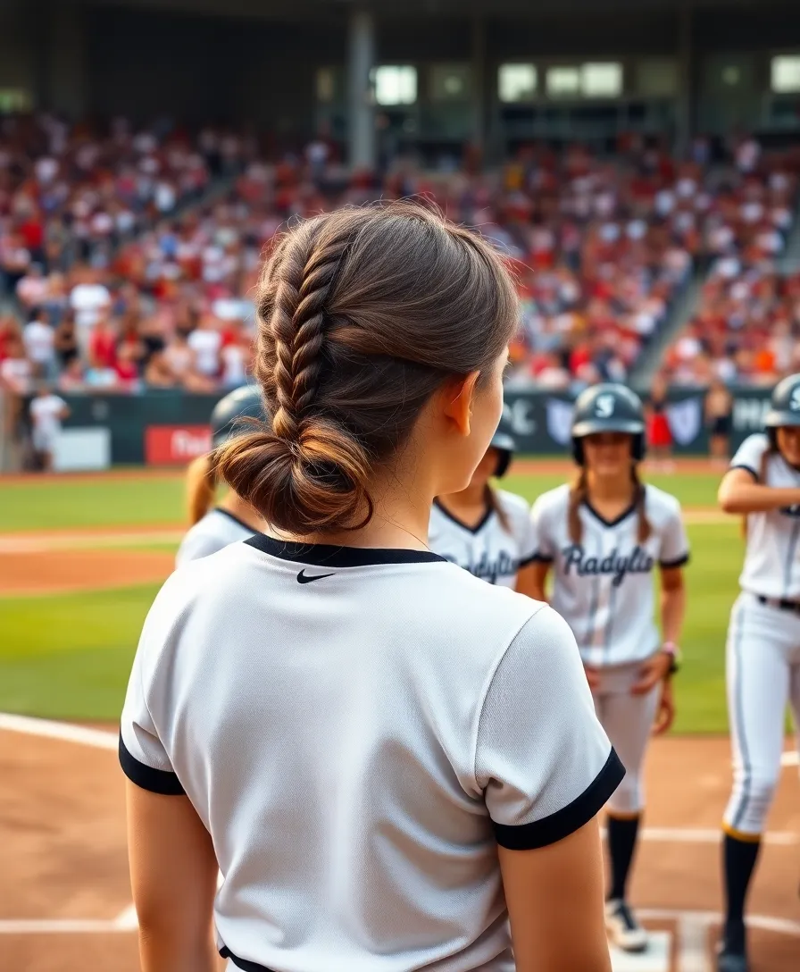 21 Amazing Cute Softball Hairstyles Ideas You Need to See - 9. Twisted Low Bun