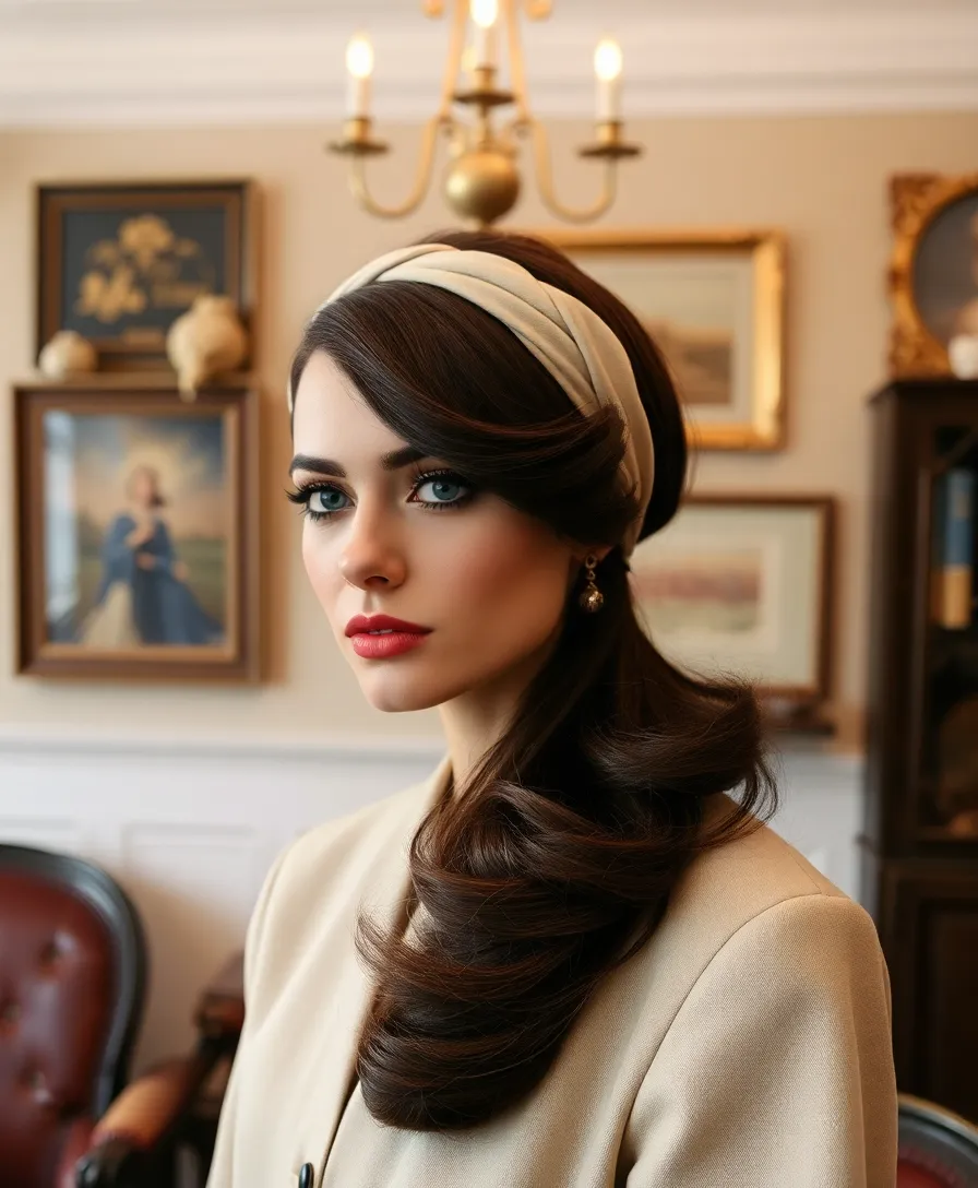 21 Stunning Headband Hairstyles Ideas You Will Love - 9. Classic Side Part with a Vintage Headband