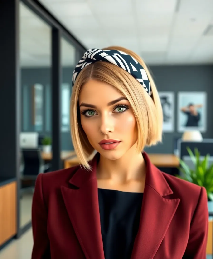 21 Stunning Headband Hairstyles Ideas You Will Love - 17. Sleek Bob with a Bold Headband