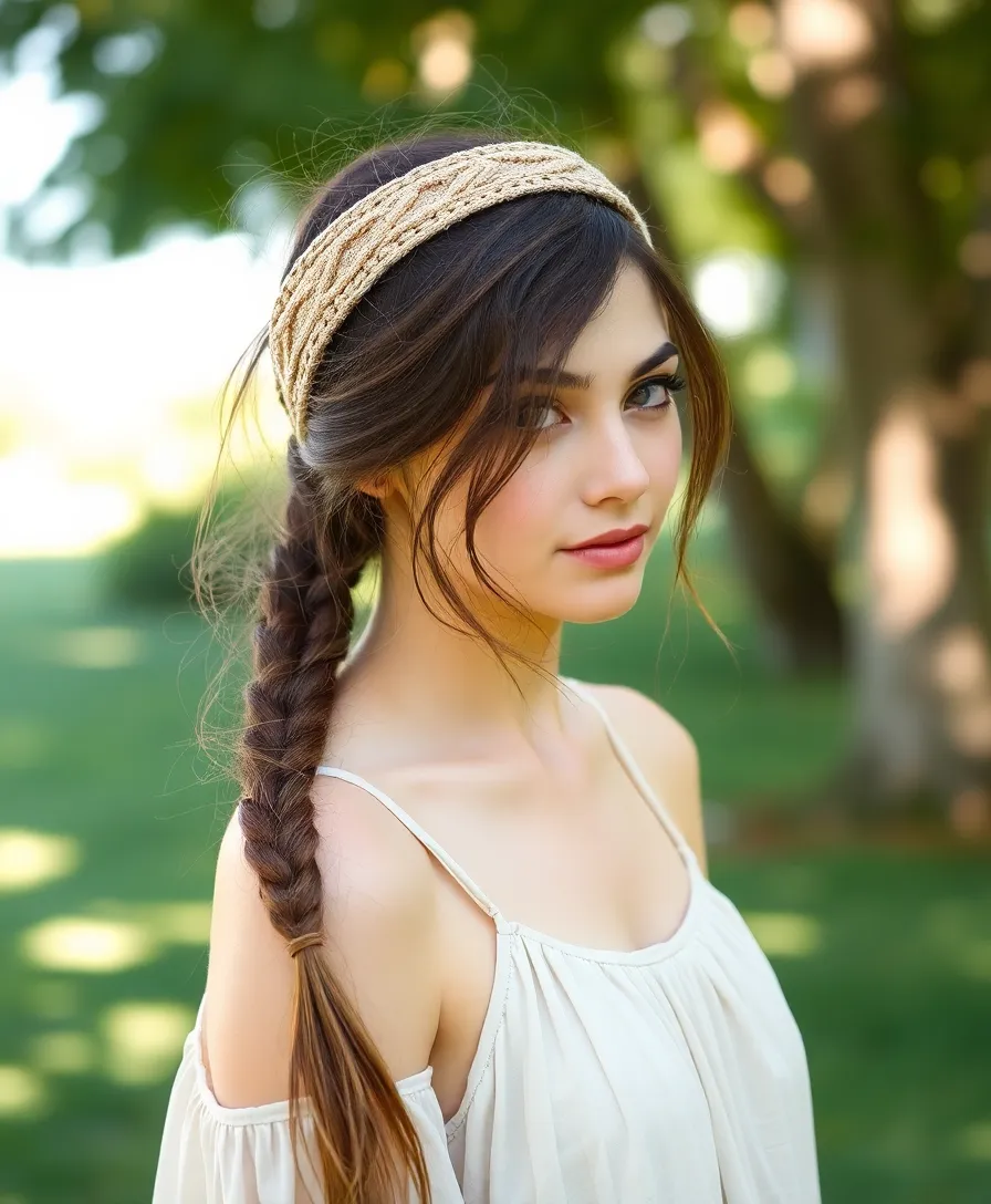 21 Stunning Headband Hairstyles Ideas You Will Love - 3. Messy Bun with Knotted Headband