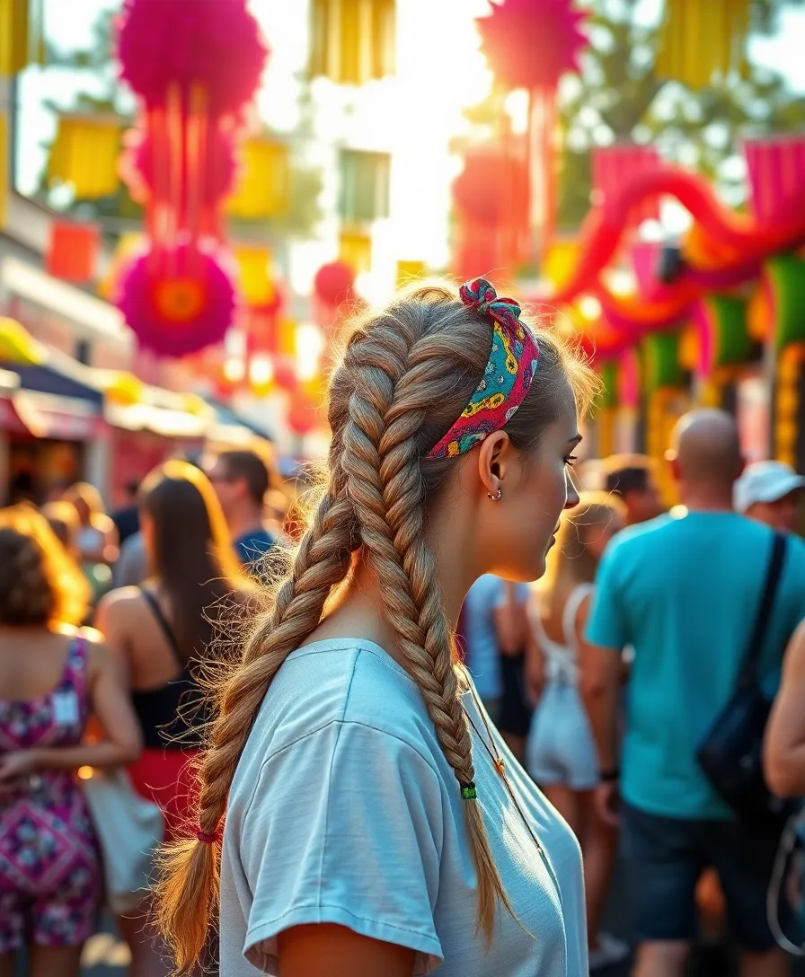 21 Stunning Headband Hairstyles Ideas You Will Love - 15. Fishtail Braid with a Colorful Headband