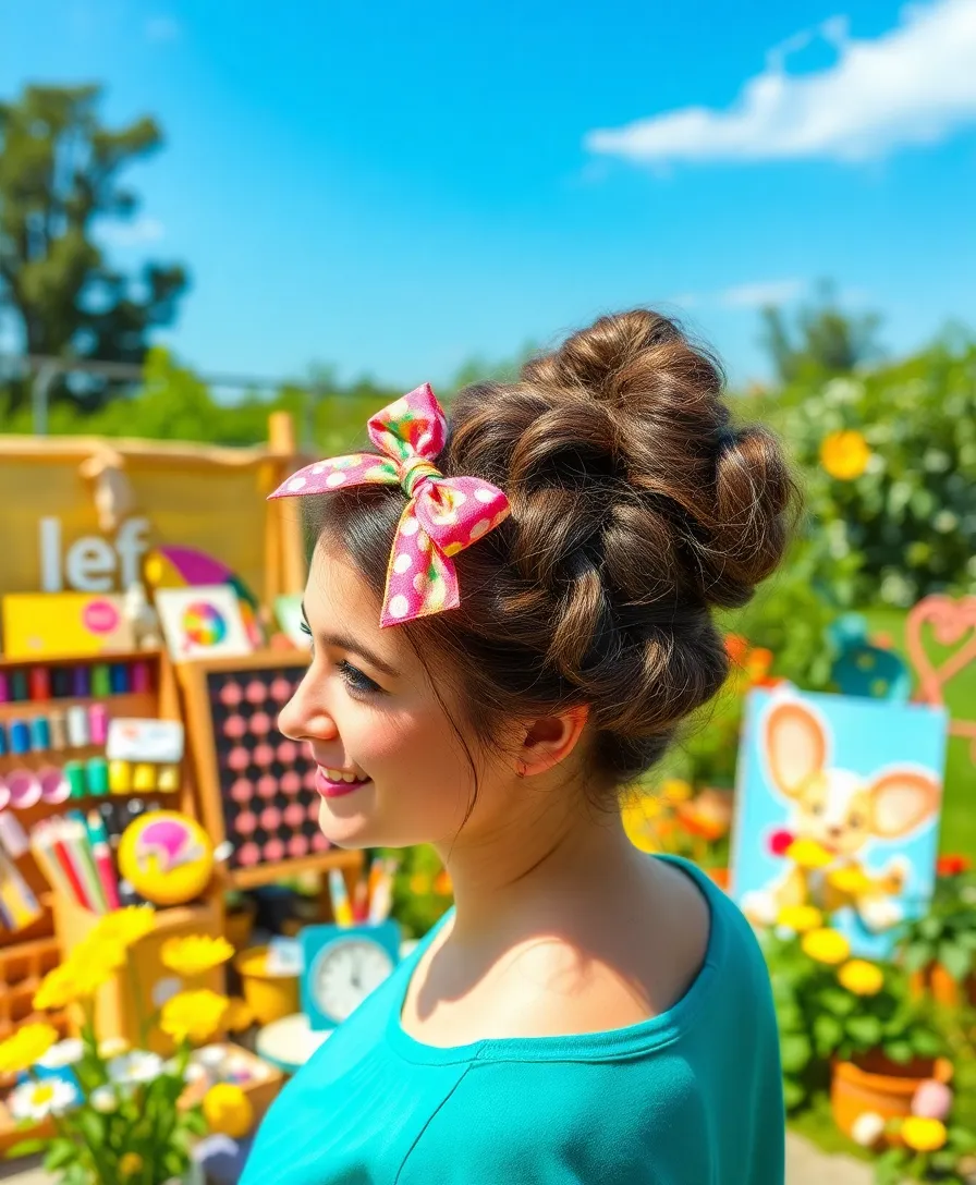 21 Headband Hairstyles Updo You'll Be Obsessed With - 13. Textured Braid Updo with a Ribbon Headband