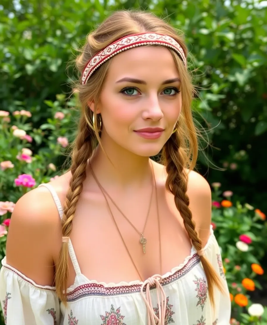 21 Headband Hairstyles Updo You'll Be Obsessed With - 5. Bohemian Braids with a Beaded Headband