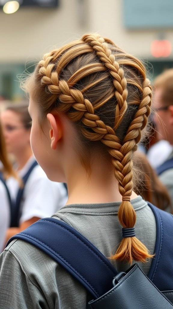 A girl with a classic French twist hairstyle, showcasing a neat and elegant look.