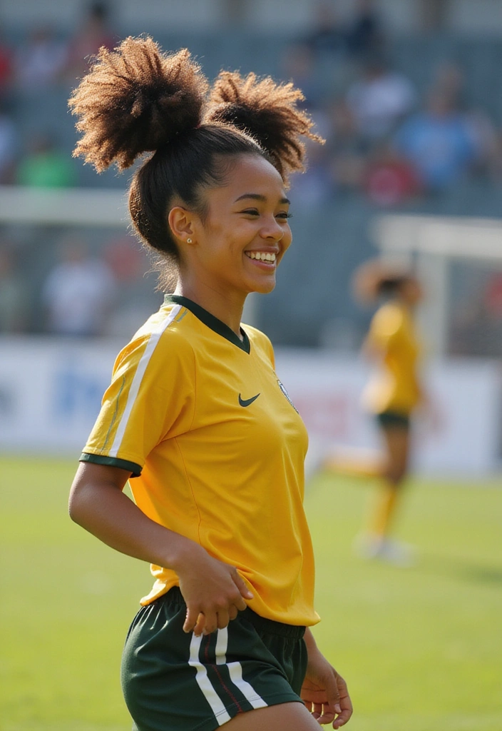 21 Stunning Softball Haircuts That Will Make You Stand Out on the Field! - 16. Trendy Space Buns