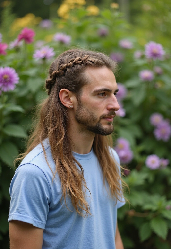 21 Long Hairstyles for Men That Will Turn Heads (You Won't Believe #12!) - 6. The Half-Up Style