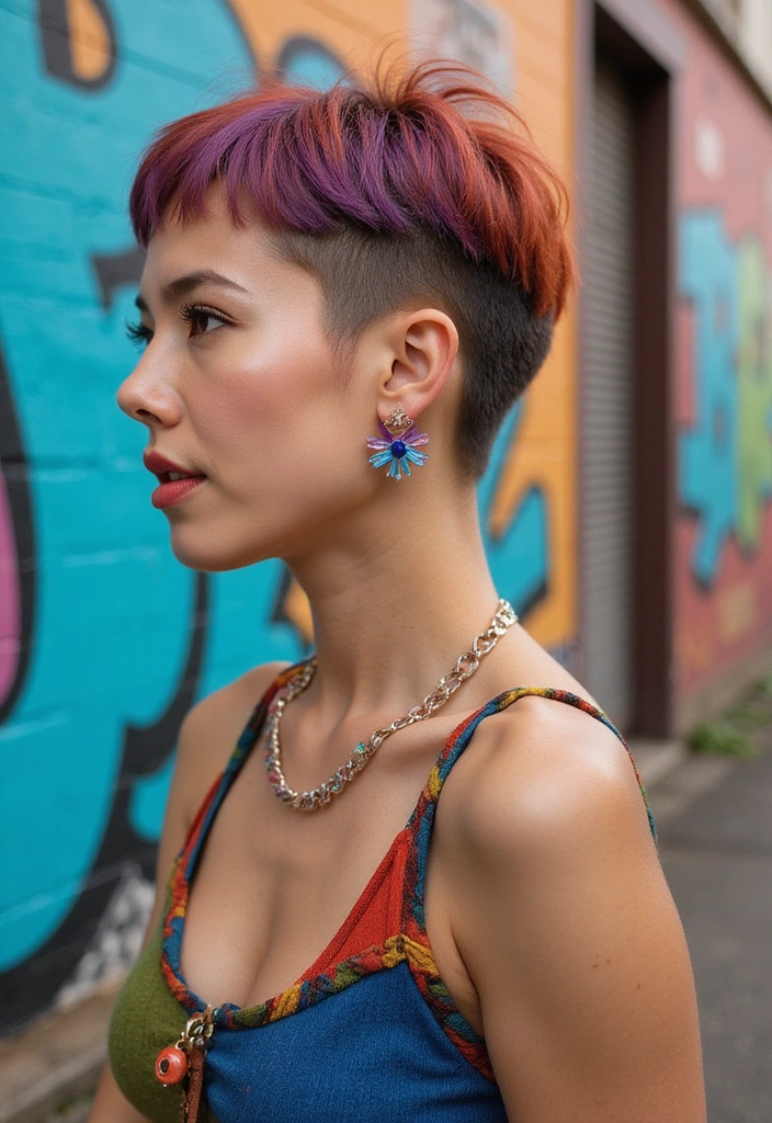 21 Longer Pixie Haircuts That Will Make You Want to Chop It All Off! - 10. Bold Color Block Pixie