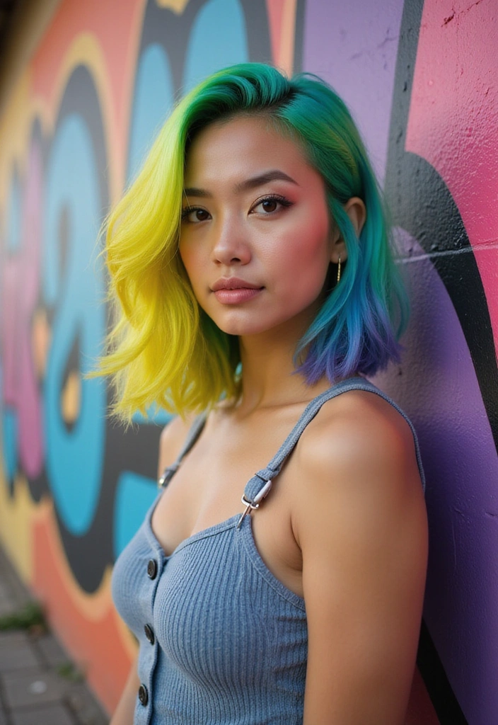 21 Long Bob Styles That'll Make You Want to Book a Salon Appointment Right Now! - 17. Colorful Lob