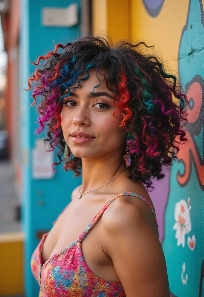 21 Stunning Hairstyles for Curly Hair That Will Turn Heads (You Won't Believe #14!) - 6. Vibrant Curls with Color