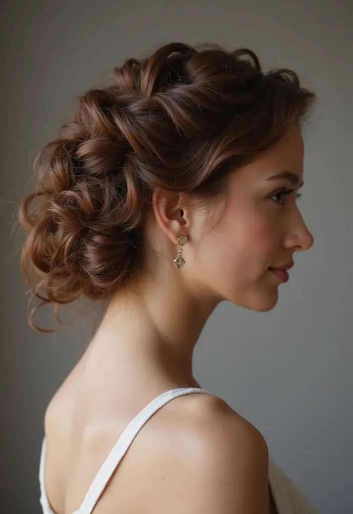 22 Short Curly Hairstyles That Will Make You the Center of Attention! - 15. The Curly Updo Bun