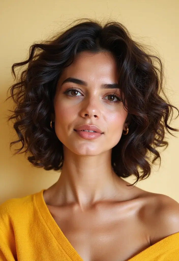 22 Short Curly Hairstyles That Will Make You the Center of Attention! - 4. The Curly Lob