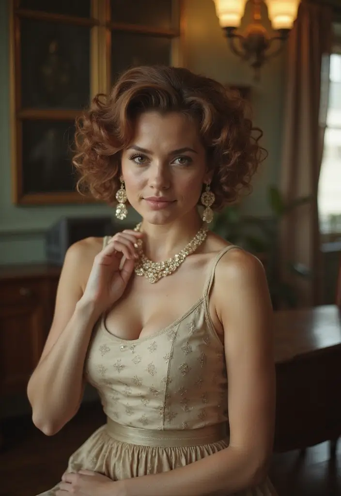 22 Cute Curly Hairstyles That Will Transform Your Look Instantly! - 6. Retro Curly Updo