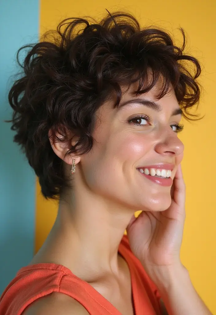 22 Short Curly Hairstyles That Will Make You the Center of Attention! - 2. The Messy Curly Pixie