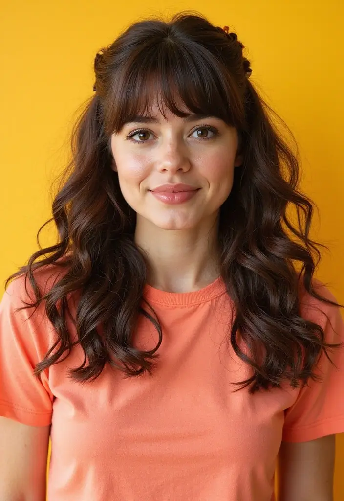 22 Short Curly Hairstyles That Will Make You the Center of Attention! - 9. The Curly Half-Up, Half-Down