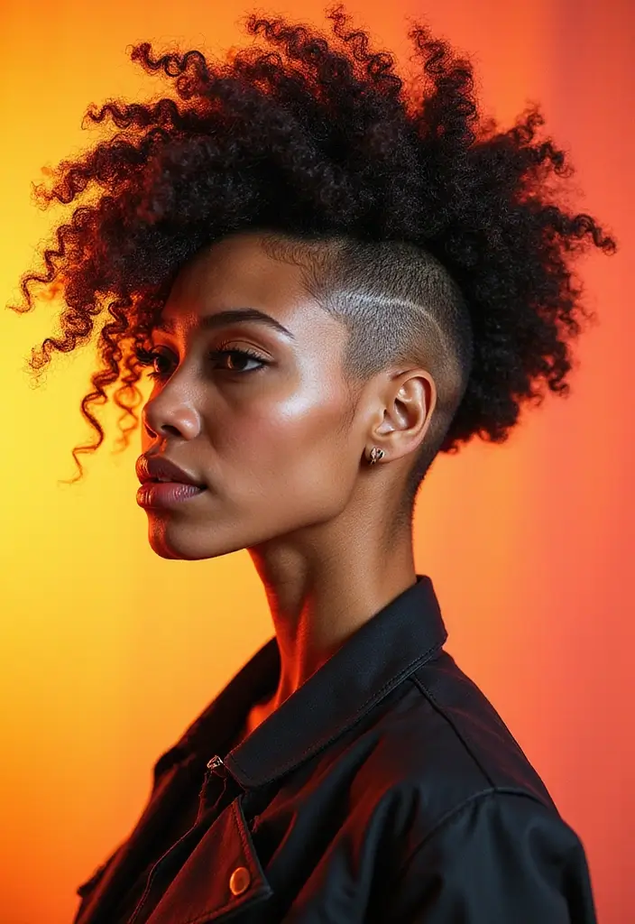 22 Short Curly Hairstyles That Will Make You the Center of Attention! - 14. The Curly Mohawk