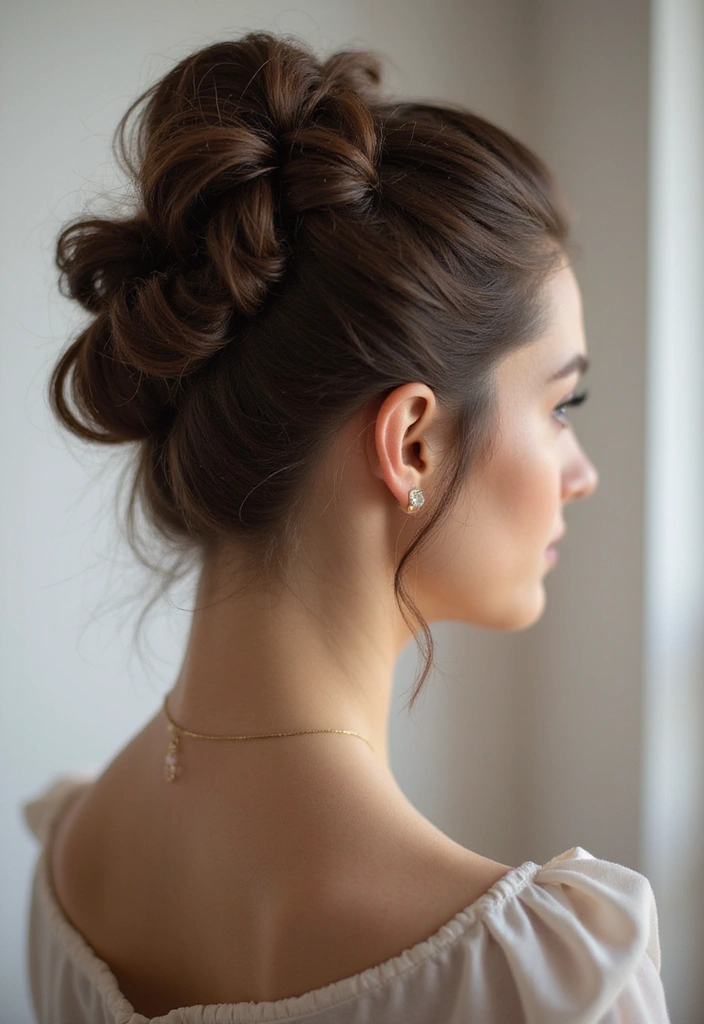 22 Short Curly Hairstyles That Will Make You the Center of Attention! - 18. The Curly Pinned Updo